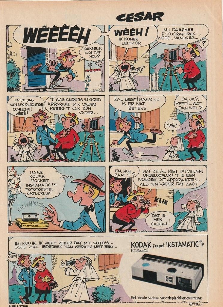 Retro reclame 1975 Kodak instamatic camera communie strip, Verzamelen, Verzenden, Overige typen