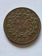 One cent Sarawak 1887, Zuidoost-Azië, Ophalen of Verzenden