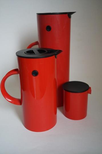 stelton koffiekan thermos kan melkkan rood kunststof design beschikbaar voor biedingen