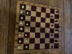 Schaakspel + Damspel - Vintage Houten Bordspellen, Een of twee spelers, Ophalen of Verzenden, Gebruikt