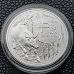 2021 Lunar - Year of the Ox - 1 oz zilver - Ram, Postzegels en Munten, Munten | Oceanië, Zilver, Verzenden