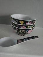 3 chinees porseleinen bakjes met lepel, Ophalen of Verzenden