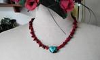 Prachtige Ketting Exclusief rood Koraal Turkoois Arizona, Ophalen, Nieuw, Steen of Mineraal, Met edelsteen