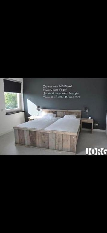 Steigerhouten bed 
