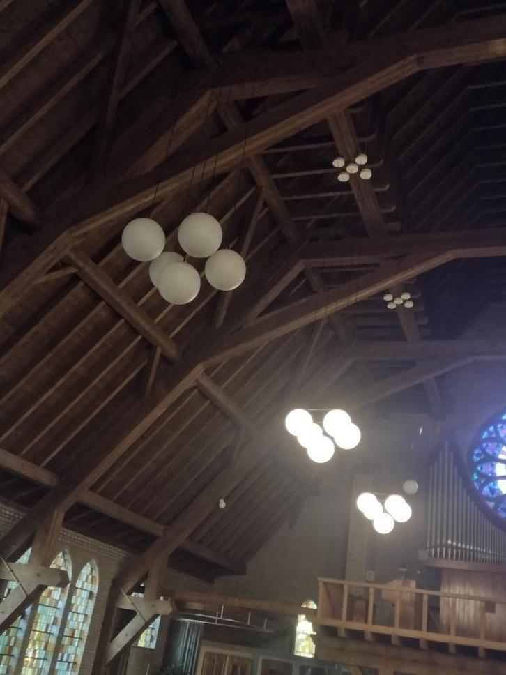 Grote industriële hanglampen 32cm 6 mtr hoog, Huis en Inrichting, Lampen | Hanglampen, Zo goed als nieuw, 75 cm of meer, Glas