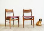Set houten vintage stoelen. Retro Mid Century stoel, 2 x, Huis en Inrichting, Stoelen, Ophalen, Twee, O, Hout