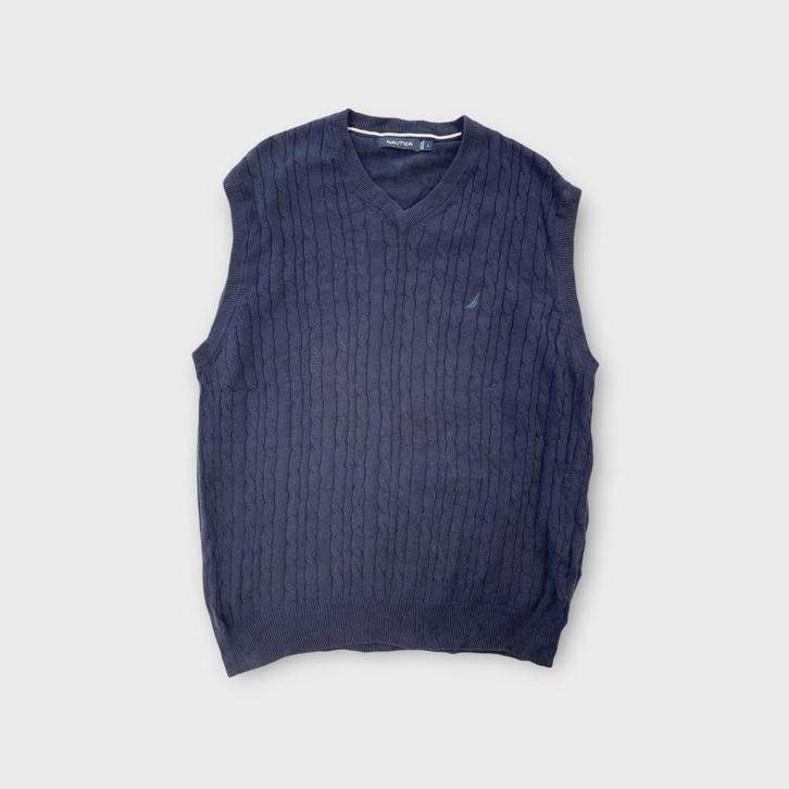 Nautica heren spencer maat L, Kleding | Heren, Truien en Vesten, Gedragen, Maat 52/54 (L), Blauw, Ophalen of Verzenden