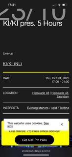 Kaartje KI/KI ADE 23 oktober