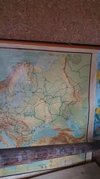 Grote school aardrijkskunde landkaart linnen Europa,, Boeken, Atlassen en Landkaarten, Gelezen, Europa Overig, Jb wolters, k. zeeman