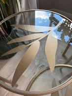 2 Riverdale bijzettafels goud met glas - Nieuw, Ophalen, Nieuw, Rond, Glas