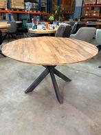 Eettafel mangohout nieuw rond 130 cm, Antiek en Kunst, Antiek | Meubels | Tafels, Ophalen of Verzenden