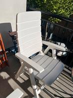 Twee tuinstoelen balkon wit kunststof, Ophalen, Gebruikt, Kunststof