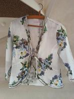 Hes vest knoop blouse bloemmotief linnen, Ophalen of Verzenden, Zo goed als nieuw, Maat 38/40 (M)
