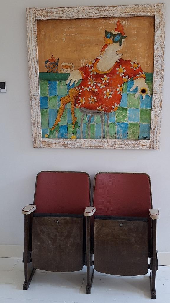 Bioscoopstoeltjes Vintage, Antiek en Kunst, Antiek | Meubels | Stoelen en Banken, Ophalen