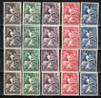 Nvph 449-453 nationale-hulpzegels zegels 4 maal ongebruikt, Postzegels en Munten, Postzegels | Nederland, Ophalen of Verzenden