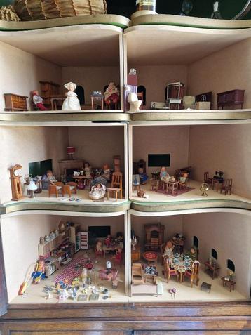Antieke poppenhuis winkel miniaturen accessoires 6 kamers beschikbaar voor biedingen