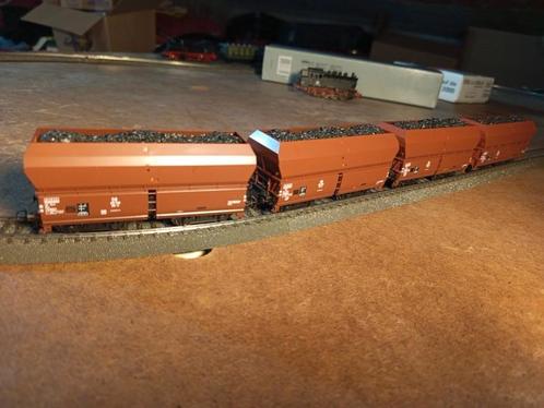 M+D 072/4 HO 4x OOtz41 kolenwagons geladen met kolen, Hobby en Vrije tijd, Modeltreinen | H0, Zo goed als nieuw, Wagon, Wisselstroom