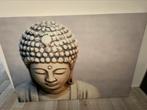 Boeddha op canvas 100x70 cm, 75 tot 100 cm, Print, Ophalen of Verzenden, Zo goed als nieuw