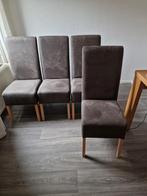 Set van 4 bruine eetkamerstoelen, Ophalen, Bruin, Zo goed als nieuw, Vier