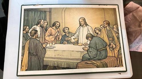 Religieuze Schoolplaat 'RS', Antiek en Kunst, Antiek | Schoolplaten, Geschiedenis, Ophalen of Verzenden