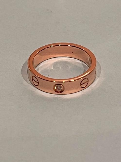 Cartier Love ring 18K Roségoud met 1 diamant (maat 47), Sieraden, Tassen en Uiterlijk, Ringen, Zo goed als nieuw, Dame, 20 of groter