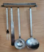 Vintage Gero Zilmeta Lepelrek 5-delig, Gebruikt, Ophalen of Verzenden, Rvs of Chroom, Vaatwasserbestendig