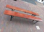 Vintage bierbanken. Twee voor €100,-., Ophalen, Gebruikt, Rechthoekig