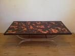 Midcentury Fat Lava salontafel keramiek blad chroom frame, Ophalen, 100 tot 150 cm, 50 tot 100 cm, Minder dan 50 cm