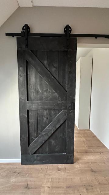 Schuifdeur steigerhout zwart beschikbaar voor biedingen