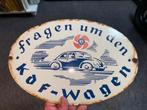 Emaille bord van Volkswagen. WW2 periode, Reclamebord, Ophalen of Verzenden, Zo goed als nieuw
