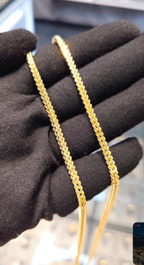 Prachtige 14k Franco schakel ketting 585 3.3mm, Sieraden, Tassen en Uiterlijk, Kettingen, Nieuw, Goud, Goud, Ophalen of Verzenden