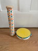 Plan toys - muziekinstrumenten regenmaker & tamboerijn, Ophalen of Verzenden, Zo goed als nieuw, Overige typen