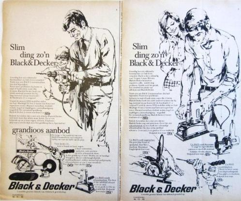 11 vintage reclames Black en Decker gereedschap 70-81 B&D, Verzamelen, Merken en Reclamevoorwerpen, Gebruikt, Verzenden