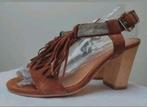 Mace Fringe hak sandalen 37 Cognac Bruin, Mace, Bruin, Verzenden, Sandalen of Muiltjes