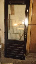 Hardhouten buitendeur, Doe-het-zelf en Verbouw, Ophalen, 80 tot 100 cm, 200 tot 215 cm, Glas