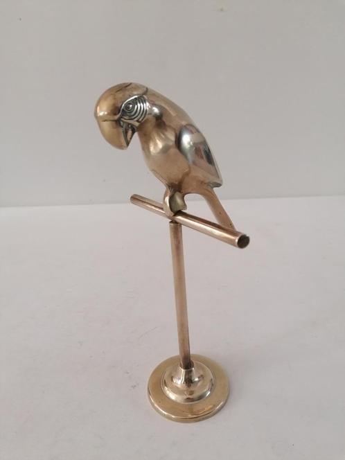 vintage messing/koperen vogel op stok izgst 25 cm, Antiek en Kunst, Antiek | Koper en Brons, Koper, Ophalen