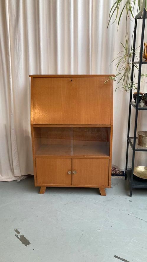 Vintage mid-century secretaire, Huis en Inrichting, Kasten | Secretaires, Zo goed als nieuw, Ophalen