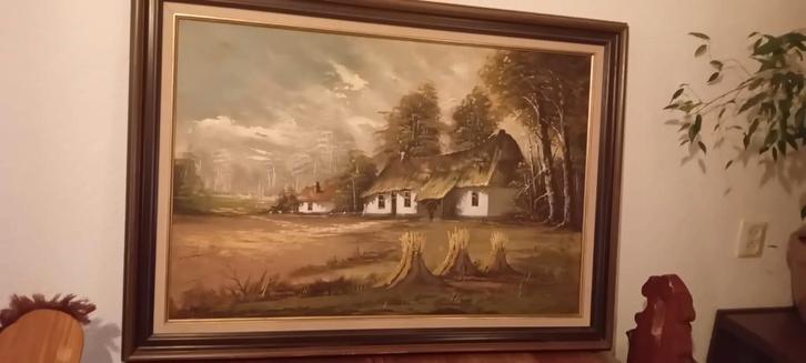 Groot schilderij van G. Janssens, gesigneerd, Antiek en Kunst, Kunst | Schilderijen | Klassiek, Ophalen