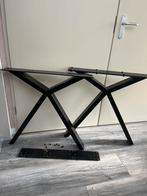 Metalen kruispoot tafelonderstel zwart, Huis en Inrichting, Tafels | Eettafels, Ophalen, Gebruikt, 50 tot 100 cm, Metaal