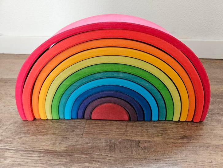 Grote regenboog van Grimms, Kinderen en Baby's, Speelgoed | Houten speelgoed, Zo goed als nieuw, Overige typen, Ophalen of Verzenden