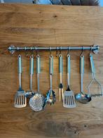Keukengerei Set RVS Chroom, Ophalen of Verzenden, Zo goed als nieuw, Rvs of Chroom, Vaatwasserbestendig