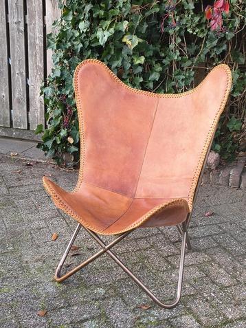 Vintage | design klassieker - Vlinderstoel buffelleer beschikbaar voor biedingen