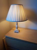 Antieke lamp met geschilderde bloemen op voet + kap, Ophalen of Verzenden