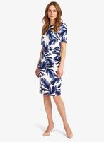 Phase Eight elegante jurk wit blauw blad dessin maat 40, Maat 38/40 (M), Overige kleuren, Verzenden, Zo goed als nieuw