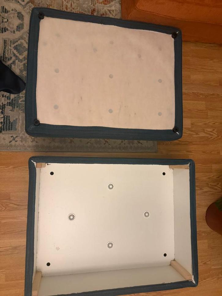 Ikea Kivik Voetenbank Blauw met Opbergruimte, Huis en Inrichting, Banken | Voetenbanken en Poefen, Gebruikt, Minder dan 50 cm