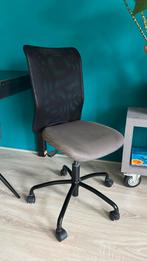 Grijze Bureaustoel met Zwarte Rugleuning, Huis en Inrichting, Bureaustoelen, Ophalen, Gebruikt, Grijs, Bureaustoel