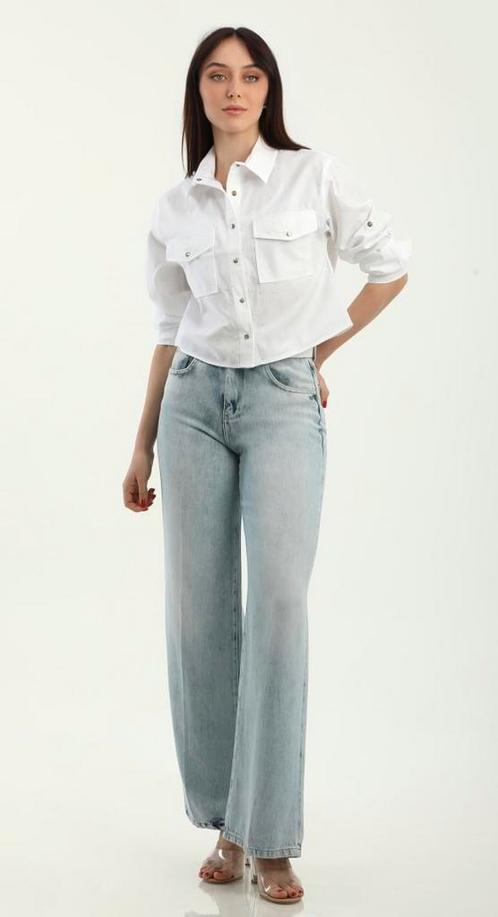 Witte cropped blouse – Dishe, maat XL, Kleding | Dames, Blouses en Tunieken, Nieuw, Maat 46/48 (XL) of groter, Wit, Ophalen of Verzenden