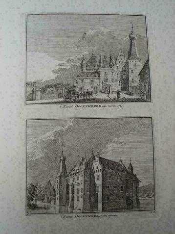 A 95-96/ Arnhem  Kasteel Doornweerd   Kopergravure 1745 beschikbaar voor biedingen