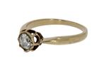 Antieke 14k gouden solitair dames ring grote roos diamant, Goud, Met edelsteen, Ophalen of Verzenden, Ring