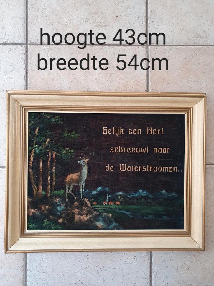 Schilderij met Christelijke Tekst, Antiek en Kunst, Kunst | Schilderijen | Klassiek, Ophalen of Verzenden